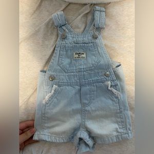 OshKosh B'gosh Jean Overalls with White lace Trim